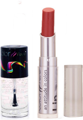

Color Fever 931 Topcoat Nail Polish+Peach Lipstick(Set of 2)