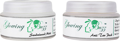 Glowing Buzz GB_4433 - Combo includes Sandalwood Mitti and Anti Tan pack(Set of 2)