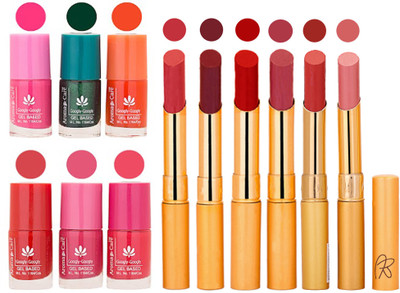

Aroma Care Perfect Combo of Nail Polish and Rythm Lipstick Popular Shades in Wholesale Rate 2332017087(Set of 12)