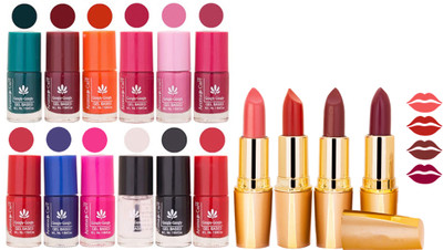 

Aroma Care All About Nail 12 Piece Color Nail Lacquer Combo Set + 4 Rythm Creamy Matte Lipstick Combo 23(Set of 16)
