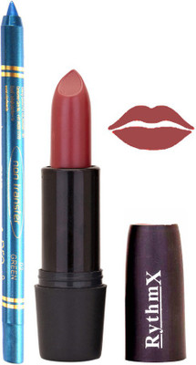 

Rythmx Redish Brown Lipstick And Pro Non Transfer Blue Kajal 28105(Set of 2)