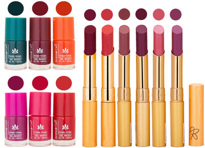 

Aroma Care Famous Combo of Nail Polish with Rythm Long Lasting Lipstick Sets 183201840(Set of 12)