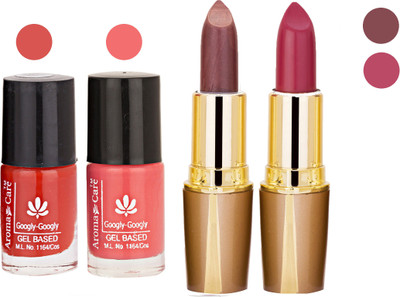 

Aroma Care Orange Nail Polish + Brown Lipstick Combo 2907201631(Set of 4)