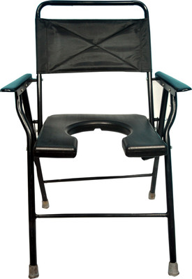 

Life Line Services luxury delux commode chair with pot Commode Chair(Black)