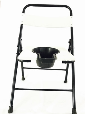 

AEPITO WA-0516 (WHITE , BLACK) DELUXE COMMODE CHAIR WITH BACK SUPPORT Commode Chair(White)