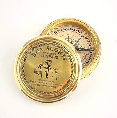 

Karmakara Boy Scouts of America Brass Compass Robert Frost Poem Compass(Gold)