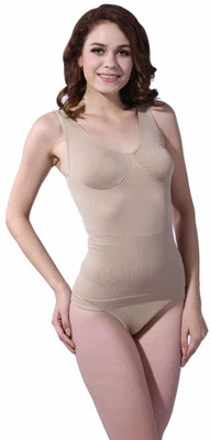 

Comfort Layer ™ Cami Seamless Genie Cami Shaper The Ultimate 3 IN 1 Garment Super Soft Camisole Bra Women Compression(Beige Sleeveless