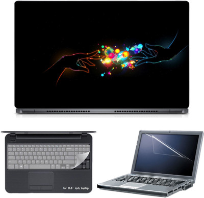 

Skin Yard 3in1 Combo- Color Hands Laptop Skin with Screen Protector & Keyguard -15.6 Inch Combo Set