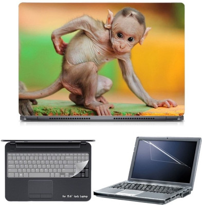 

Skin Yard Cute Hairless Monkey Laptop Skin with Screen Protector & Keyboard Skin -15.6 Inch Combo Set
