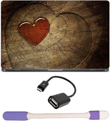 

Skin Yard Red Jelly Heart Middle of Love Tree Laptop Skin with USB LED Light & OTG Cable - 15.6 Inch Combo Set