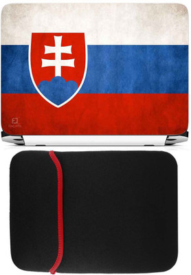 

FineArts Flag Pattern New Laptop Skin with Reversible Laptop Sleeve Combo Set