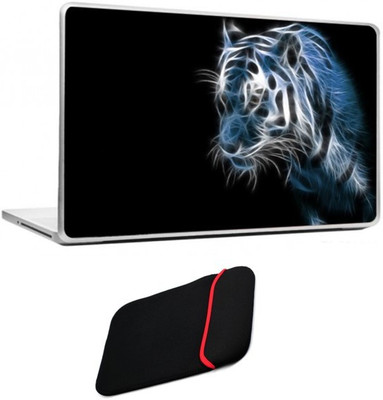 

Skin Yard Tiger Light Laptop Skin/Decals with Reversible Laptop Sleeve - 14.1 Inch Combo Set