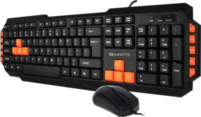 AMKETTE Xcite Pro Mouse & Wired USB Laptop Keyboard(Black)
