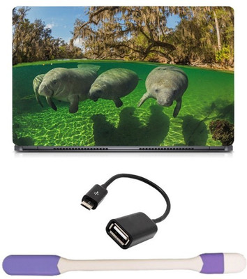

Skin Yard Aqualife & Reptiles Laptop Skin with USB LED Light & OTG Cable - 15.6 Inch Combo Set