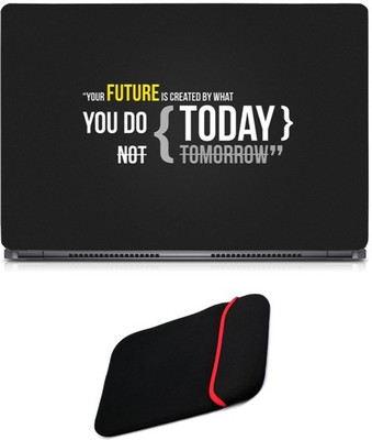 

Skin Yard You Do Today Quotes Sparkle Laptop Skin/Decal with Reversible Laptop Sleeve - 14.1 Inch Combo Set