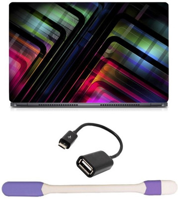 

Skin Yard Colourful Landscapes Abstract Laptop Skin -14.1 Inch with USB LED Light & OTG Cable (Assorted) Combo Set