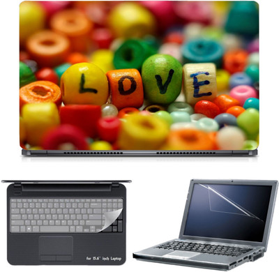 

Skin Yard 3in1 Combo- Love Bids Laptop Skin with Screen Protector & Keyguard -15.6 Inch Combo Set