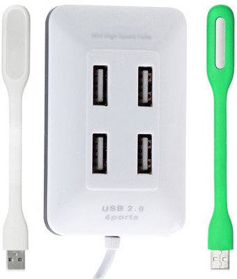 

FineArts QHM6633 4 Port USB 2.0 Hub and 2 Flexible USB Led Light Combo Set