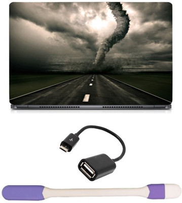 

Skin Yard Real Tornado Laptop Skin with USB LED Light & OTG Cable - 15.6 Inch Combo Set