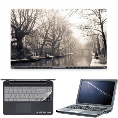 

Skin Yard Winter City Laptop Skin Decal with Keyguard & Screen Protector -15.6 Inch Combo Set