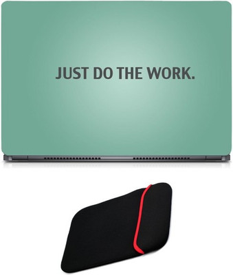

Skin Yard Just Do The Work Sparkle Laptop Skin/Decal with Reversible Laptop Sleeve - 14.1 Inch Combo Set