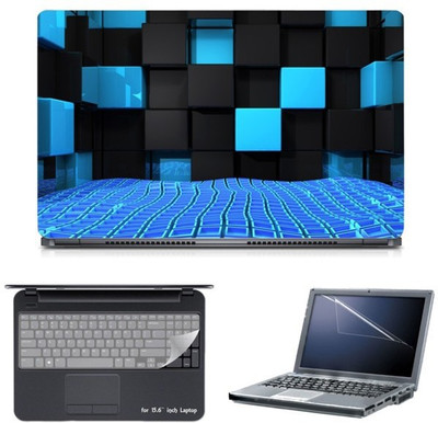 

Skin Yard 3D Black Blue Box Laptop Skin with Screen Protector & Keyboard Skin -15.6 Inch Combo Set