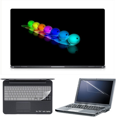 

Skin Yard Colorful Glowing Spheres Laptop Skin Decal with Keyguard & Screen Protector -15.6 Inch Combo Set