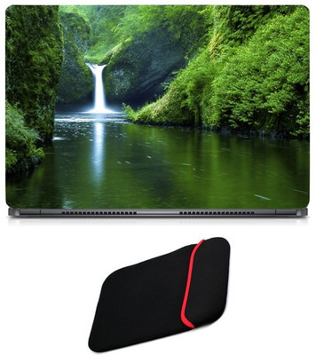 

Skin Yard Nature Water Fall Laptop Skin/Decal with Reversible Laptop Sleeve - 15.6 Inch Combo Set