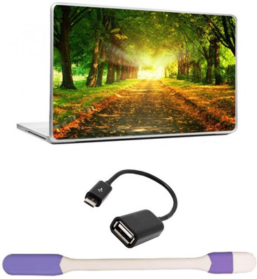 

Skin Yard Autumn Park Laptop Skin with USB LED Light & OTG Cable - 15.6 Inch Combo Set