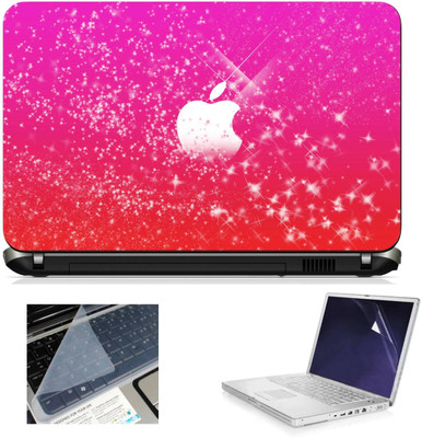 

Geek apple logo in pink glitters 3in1 Laptop Skins with Laptop Screen Guard and Key Protector HQ1082 15.6 Inch Combo Set