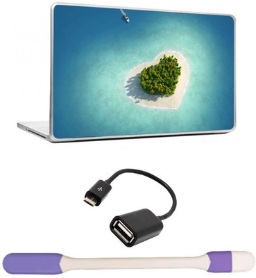 

Skin Yard Heart Shape Island Laptop Skins with USB LED Light & OTG Cable - 15.6 Inch Combo Set