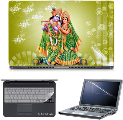 

Skin Yard 3in1 Combo- Radha Krishna Faded green Laptop Skin with Screen Protector & Keyguard -15.6 Inch Combo Set