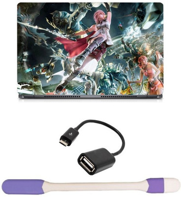 

Skin Yard Final Fantasy XIII Laptop Skin -14.1 Inch with USB LED Light & OTG Cable (Assorted) Combo Set