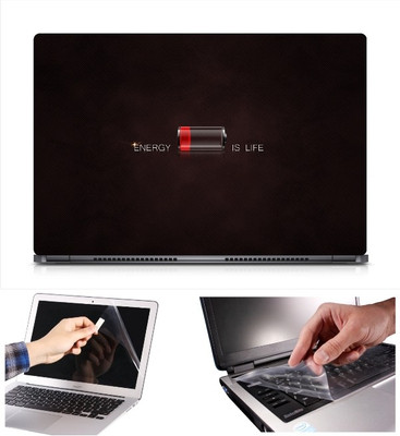 

Skin Yard Energy is Life Laptop Skin Decal with Keyguard & Screen Protector -15.6 Inch Combo Set