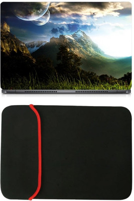 

Skin Yard Nice Space & Nature Laptop Skin/Decal with Reversible Laptop Sleeve - 15.6 Inch Combo Set