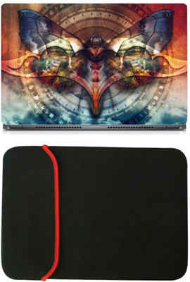 

Skin Yard Stylized Moth Laptop Skin/Decal with Reversible Laptop Sleeve - 15.6 Inch Combo Set
