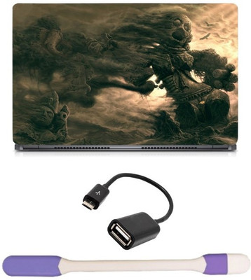 

Skin Yard 3D DARK AN DUSTY Laptop Skin -14.1 Inch with USB LED Light & OTG Cable (Assorted) Combo Set