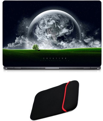 Skin Yard Edited Earth Nature Laptop Skin/Decal with Reversible Laptop Sleeve - 15.6 Inch Combo Set