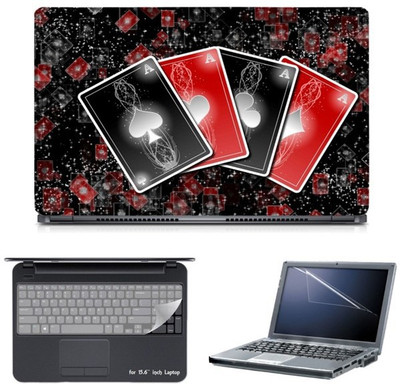 

Skin Yard Retro Playing Cards Laptop Skin with Screen Protector & Keyguard -15.6 Inch Combo Set