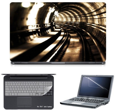 

Skin Yard Subway Tunnel Rail Laptop Skin with Screen Protector & Keyboard Skin -15.6 Inch Combo Set