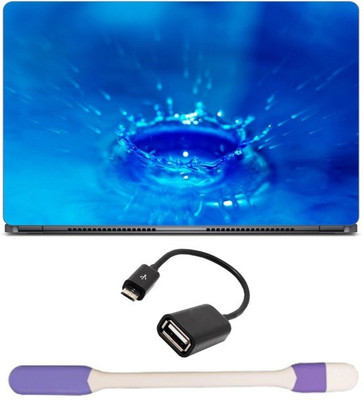 

Skin Yard Dynamic Aqua Laptop Skin with USB LED Light & OTG Cable - 15.6 Inch Combo Set