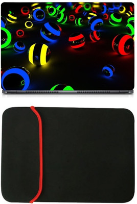 

Skin Yard Strip Light Sphere Laptop Skin/Decal with Reversible Laptop Sleeve - 14.1 Inch Combo Set