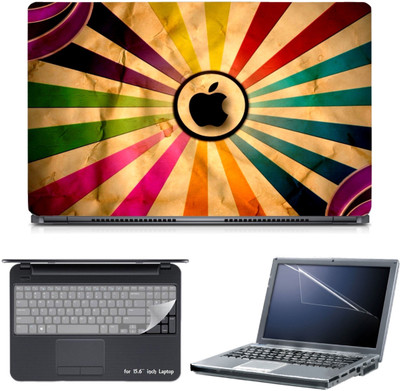 

Skin Yard 3in1 Combo- Coloured Graphic Black Apple Laptop Skin with Screen Protector & Keyguard -15.6 Inch Combo Set