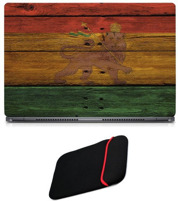 

Skin Yard Tricolour Lion Laptop Skin/Decal with Reversible Laptop Sleeve - 14.1 Inch Combo Set