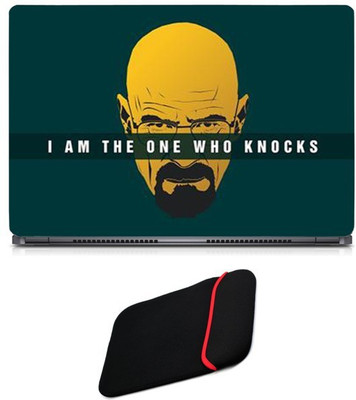 

Skin Yard Who Knocks Laptop Skin/Decal with Reversible Laptop Sleeve - 14.1 Inch Combo Set
