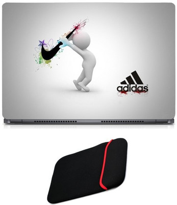 

Skin Yard Adidas Nike Laptop Skin/Decal with Reversible Laptop Sleeve - 15.6 Inch Combo Set