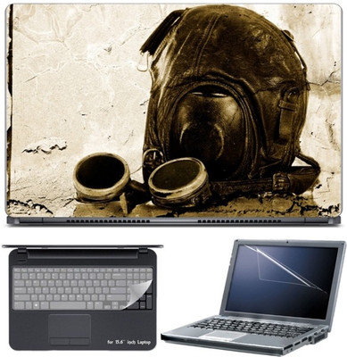 

Skin Yard Aviator Hat & Goggles Laptop Skin with Screen Protector & Keyboard Skin -15.6 Inch Combo Set