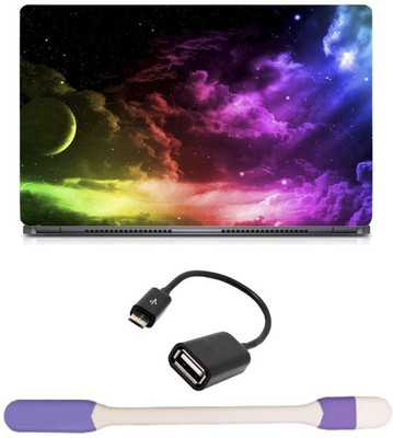 

Skin Yard Colorful Sky Laptop Skin -14.1 Inch with USB LED Light & OTG Cable (Assorted) Combo Set