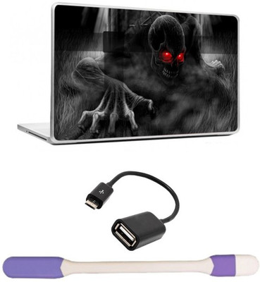 

Skin Yard Hot Red Eye Ghost Laptop Skin with USB LED Light & OTG Cable - 15.6 Inch Combo Set