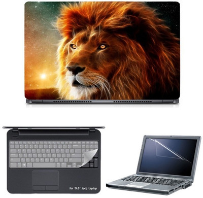 

Skin Yard Lion Eye Hair Art Laptop Skin with Screen Protector & Keyguard -15.6 Inch Combo Set